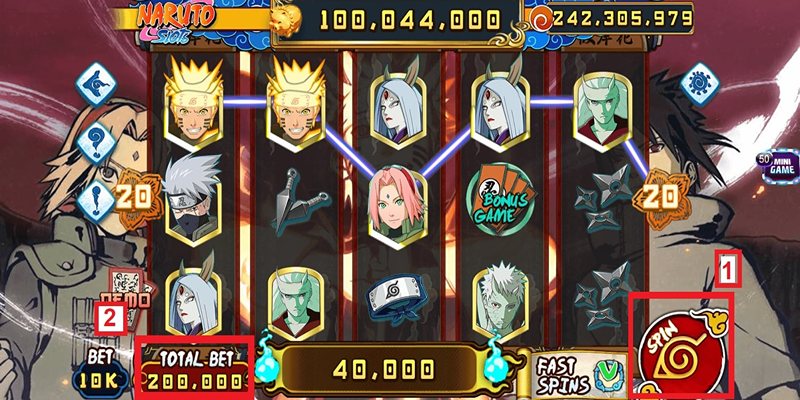 Cách tham gia chơi Naruto Slots tại Net88